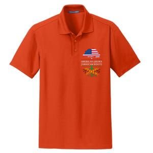 American Grown With Jamaican Roots Gift Jamaica Funny Gift Dry Zone Grid Polo