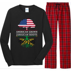 American Grown With Jamaican Roots Gift Jamaica Funny Gift Long Sleeve Pajama Set