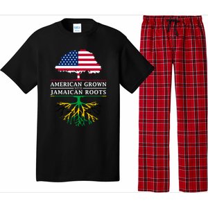 American Grown With Jamaican Roots Gift Jamaica Funny Gift Pajama Set