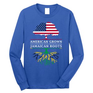 American Grown With Jamaican Roots Gift Jamaica Funny Gift Long Sleeve Shirt