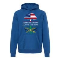 American Grown With Jamaican Roots Gift Jamaica Funny Gift Premium Hoodie