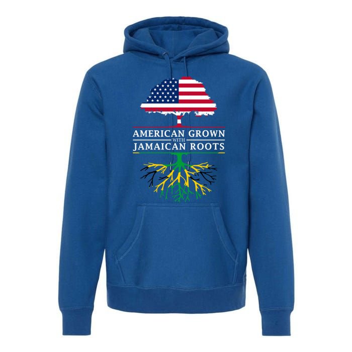 American Grown With Jamaican Roots Gift Jamaica Funny Gift Premium Hoodie