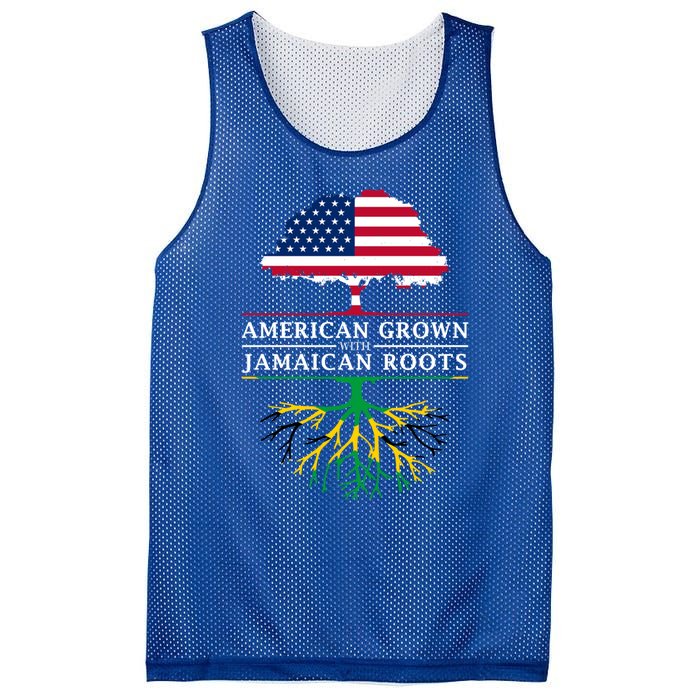 American Grown With Jamaican Roots Gift Jamaica Funny Gift Mesh Reversible Basketball Jersey Tank