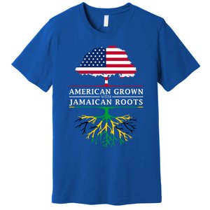 American Grown With Jamaican Roots Gift Jamaica Funny Gift Premium T-Shirt