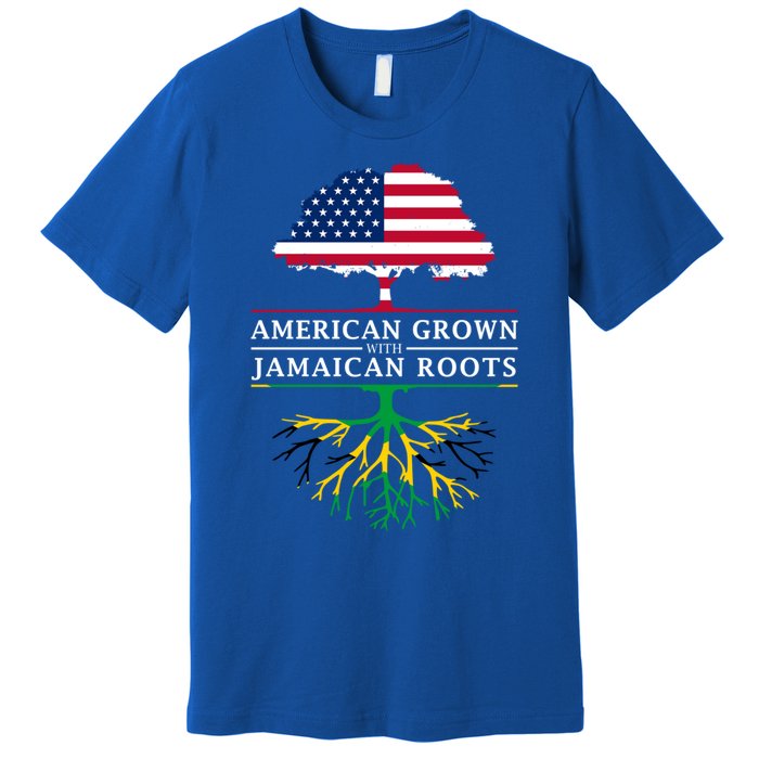 American Grown With Jamaican Roots Gift Jamaica Funny Gift Premium T-Shirt