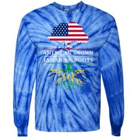 American Grown With Jamaican Roots Gift Jamaica Funny Gift Tie-Dye Long Sleeve Shirt