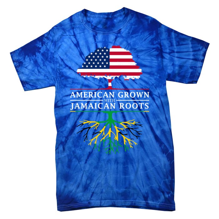 American Grown With Jamaican Roots Gift Jamaica Funny Gift Tie-Dye T-Shirt