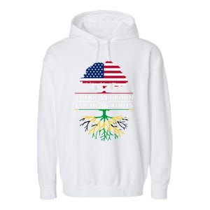 American Grown With Jamaican Roots Gift Jamaica Funny Gift Garment-Dyed Fleece Hoodie