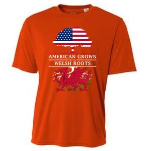 American Grown With Welsh Roots Wales Gift Cooling Performance Crew T-Shirt