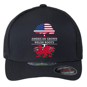 American Grown With Welsh Roots Wales Gift Flexfit Unipanel Trucker Cap