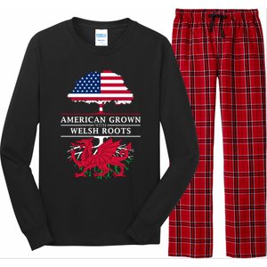 American Grown With Welsh Roots Wales Gift Long Sleeve Pajama Set