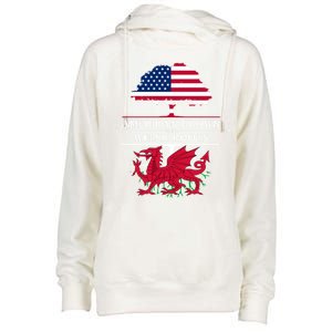 American Grown With Welsh Roots Wales Gift Womens Funnel Neck Pullover Hood