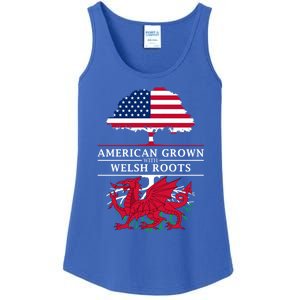 American Grown With Welsh Roots Wales Gift Ladies Essential Tank