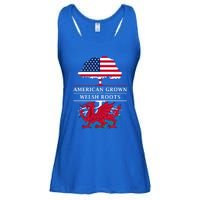 American Grown With Welsh Roots Wales Gift Ladies Essential Flowy Tank