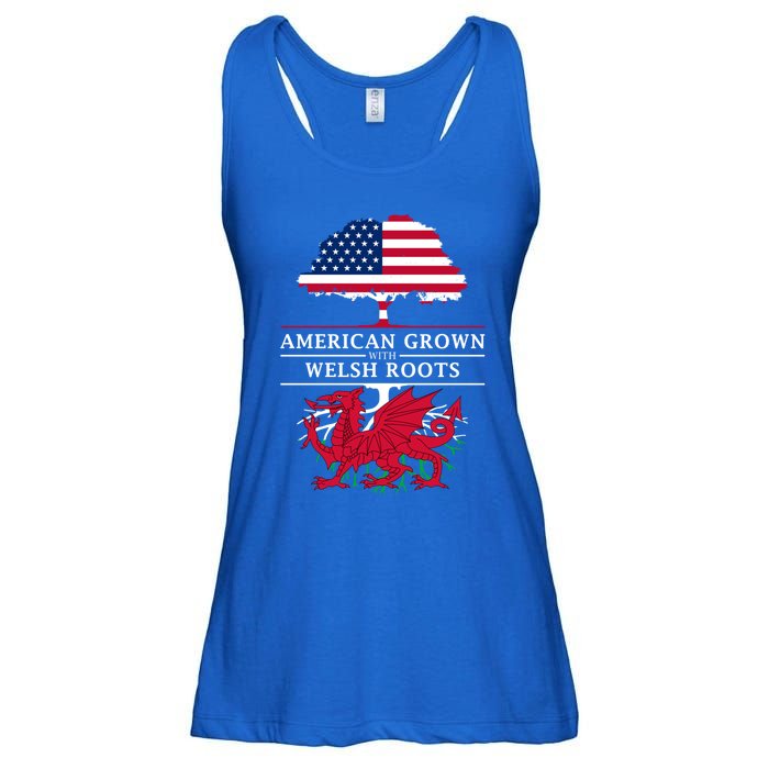 American Grown With Welsh Roots Wales Gift Ladies Essential Flowy Tank