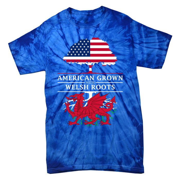 American Grown With Welsh Roots Wales Gift Tie-Dye T-Shirt