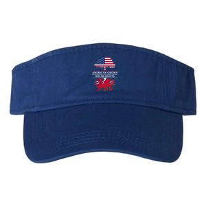 American Grown With Welsh Roots Wales Gift Valucap Bio-Washed Visor