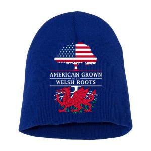 American Grown With Welsh Roots Wales Gift Short Acrylic Beanie