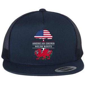 American Grown With Welsh Roots Wales Gift Flat Bill Trucker Hat