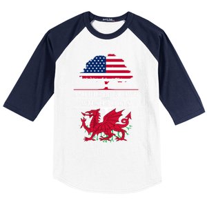 American Grown With Welsh Roots Wales Gift Baseball Sleeve Shirt