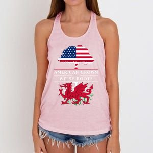 American Grown With Welsh Roots Wales Gift Women's Knotted Racerback Tank