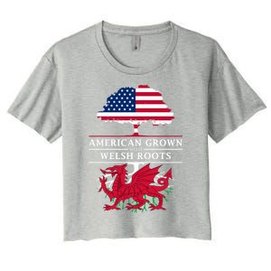 American Grown With Welsh Roots Wales Gift Women's Crop Top Tee