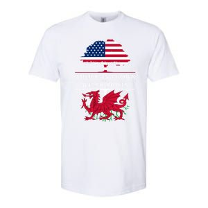 American Grown With Welsh Roots Wales Gift Softstyle CVC T-Shirt