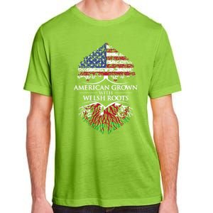 American Grown With Welsh Roots Heart Tree Flag Retro Meaningful Gift Adult ChromaSoft Performance T-Shirt