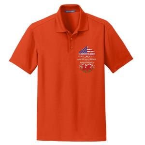 American Grown With Welsh Roots Heart Tree Flag Retro Meaningful Gift Dry Zone Grid Polo