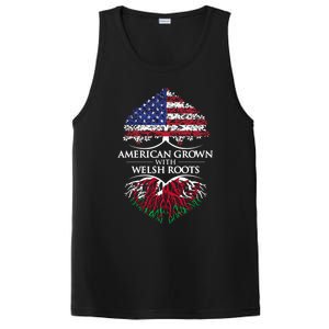 American Grown With Welsh Roots Heart Tree Flag Retro Meaningful Gift PosiCharge Competitor Tank