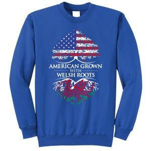 American Grown With Welsh Roots Heart Tree Flag Retro Meaningful Gift Sweatshirt