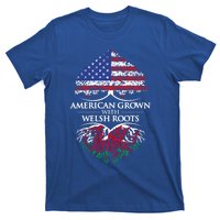 American Grown With Welsh Roots Heart Tree Flag Retro Meaningful Gift T-Shirt