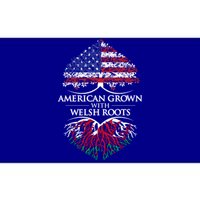 American Grown With Welsh Roots Heart Tree Flag Retro Meaningful Gift Bumper Sticker