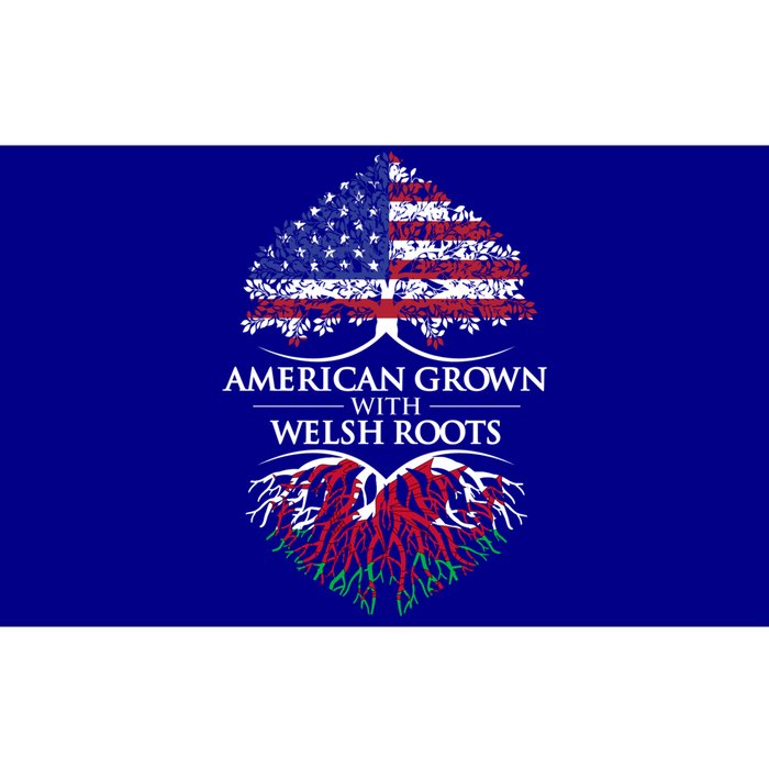 American Grown With Welsh Roots Heart Tree Flag Retro Meaningful Gift Bumper Sticker