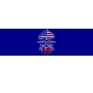 American Grown With Welsh Roots Heart Tree Flag Retro Meaningful Gift Bumper Sticker