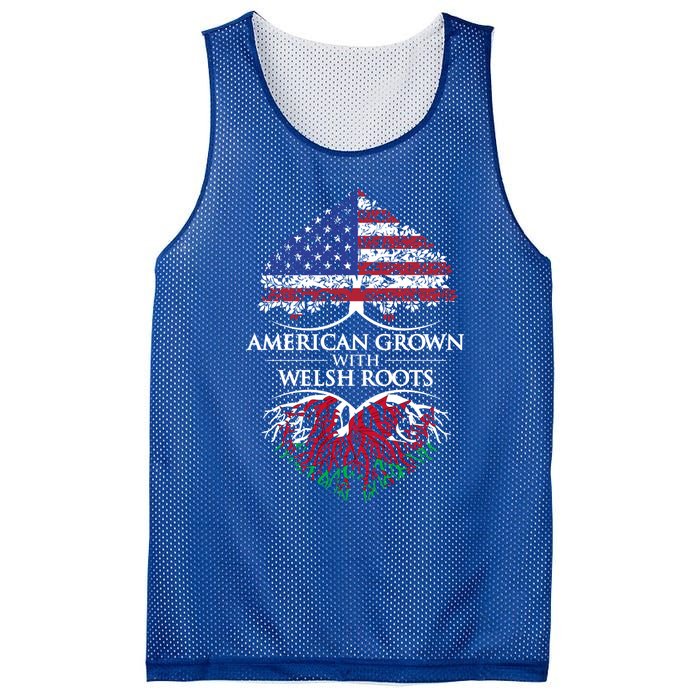 American Grown With Welsh Roots Heart Tree Flag Retro Meaningful Gift Mesh Reversible Basketball Jersey Tank