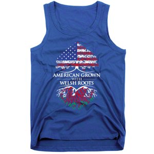 American Grown With Welsh Roots Heart Tree Flag Retro Meaningful Gift Tank Top