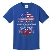 American Grown With Welsh Roots Heart Tree Flag Retro Meaningful Gift Kids T-Shirt