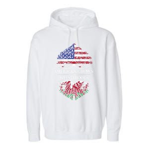 American Grown With Welsh Roots Heart Tree Flag Retro Meaningful Gift Garment-Dyed Fleece Hoodie