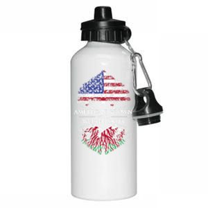 American Grown With Welsh Roots Heart Tree Flag Retro Meaningful Gift Aluminum Water Bottle