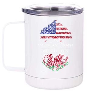 American Grown With Welsh Roots Heart Tree Flag Retro Meaningful Gift 12 oz Stainless Steel Tumbler Cup