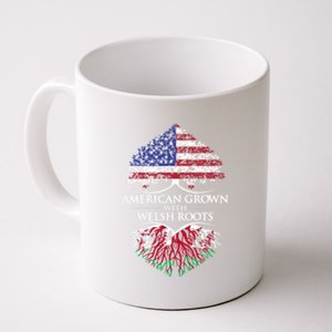 American Grown With Welsh Roots Heart Tree Flag Retro Meaningful Gift Coffee Mug