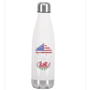 American Grown With Welsh Roots Heart Tree Flag Retro Meaningful Gift Stainless Steel Insulated Water Bottle