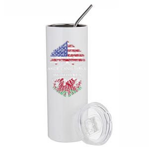 American Grown With Welsh Roots Heart Tree Flag Retro Meaningful Gift Stainless Steel Tumbler