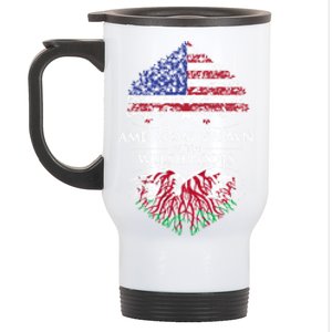 American Grown With Welsh Roots Heart Tree Flag Retro Meaningful Gift Stainless Steel Travel Mug