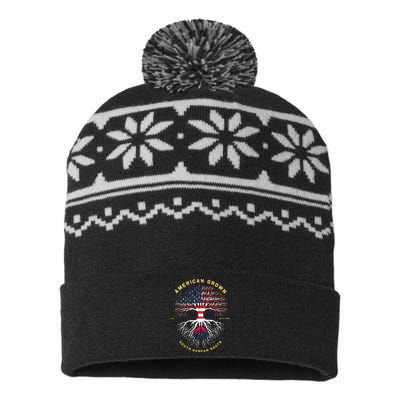 American Grown With South Korean Roots Tree USA Flag Gifts USA-Made Snowflake Beanie