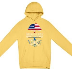 American Grown With Scottish Roots Gift Scotland Gift Premium Pullover Hoodie