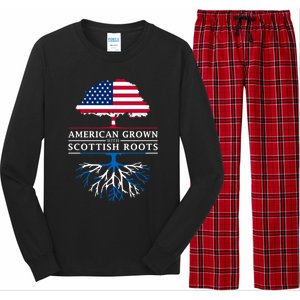 American Grown With Scottish Roots Gift Scotland Gift Long Sleeve Pajama Set