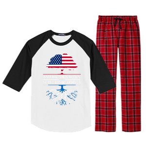 American Grown With Scottish Roots Gift Scotland Gift Raglan Sleeve Pajama Set