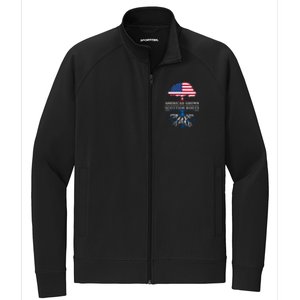 American Grown With Scottish Roots Gift Scotland Gift Stretch Full-Zip Cadet Jacket